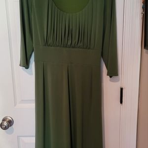 Plus size green empire waist dress